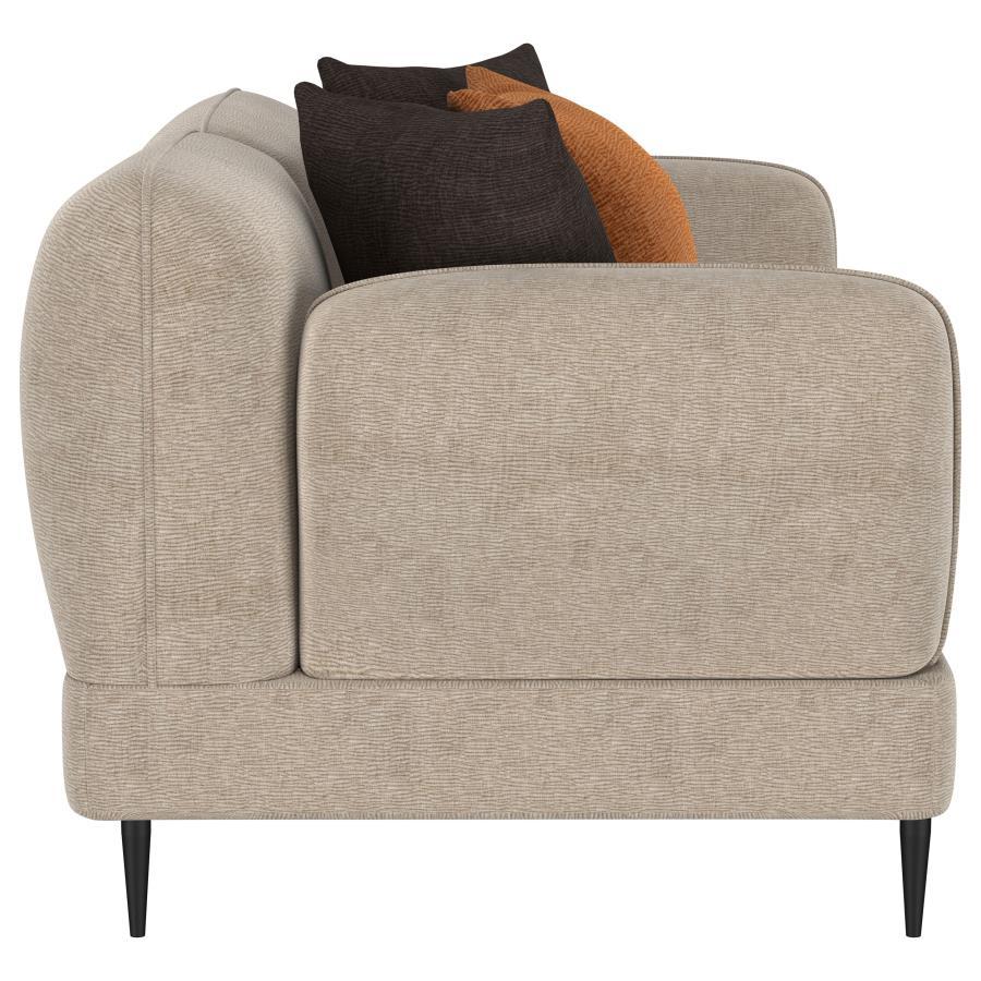 Jade - Chenille Upholstered Modern Track Arm Loveseat