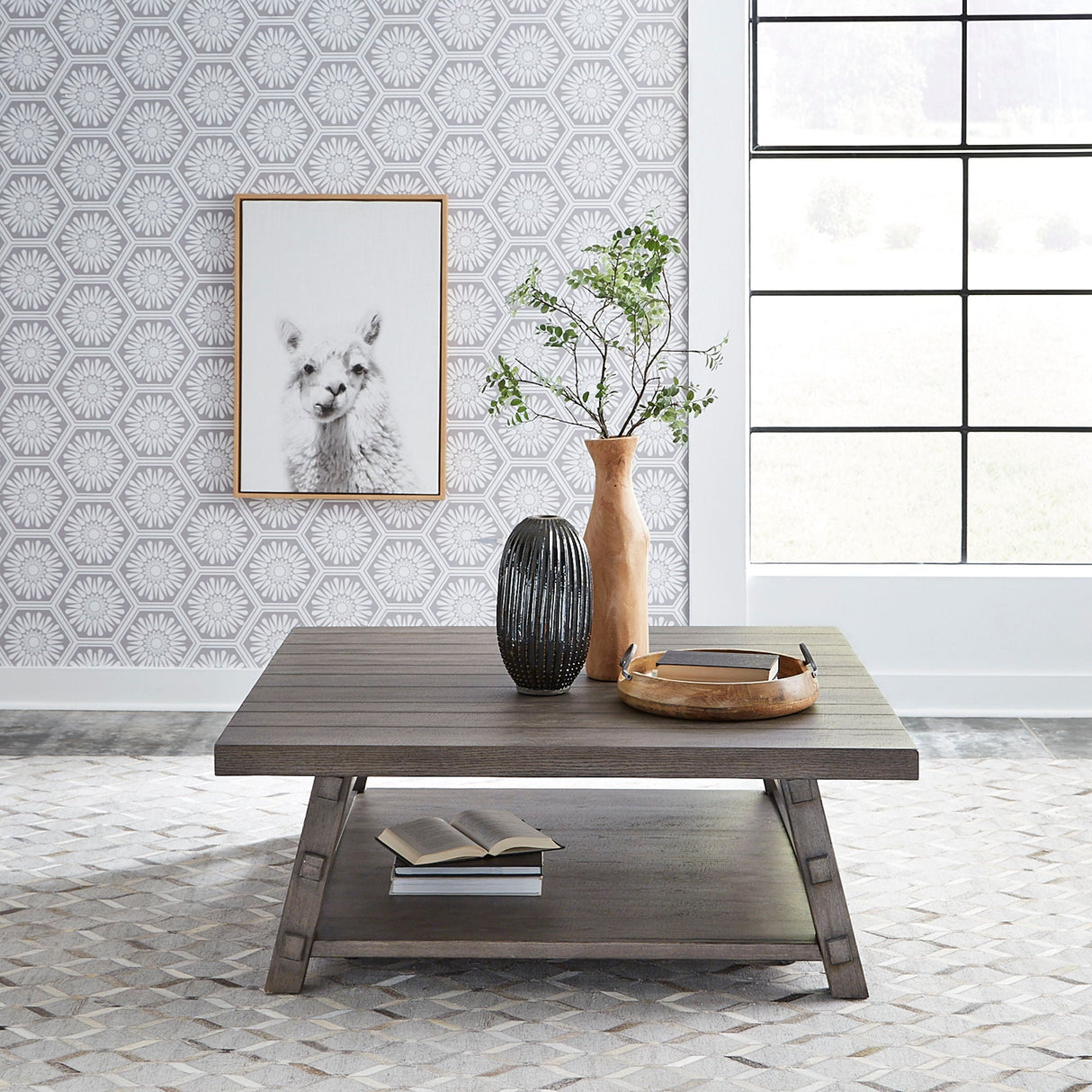 Liberty Furniture Modern Farmhouse - Oversized Square Cocktail Table | Meri Furniture