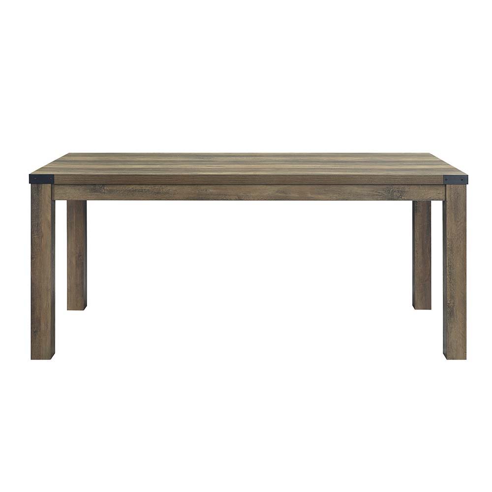 ACME Abiram - Dining Table - Rustic Oak Finish | Meri Furniture