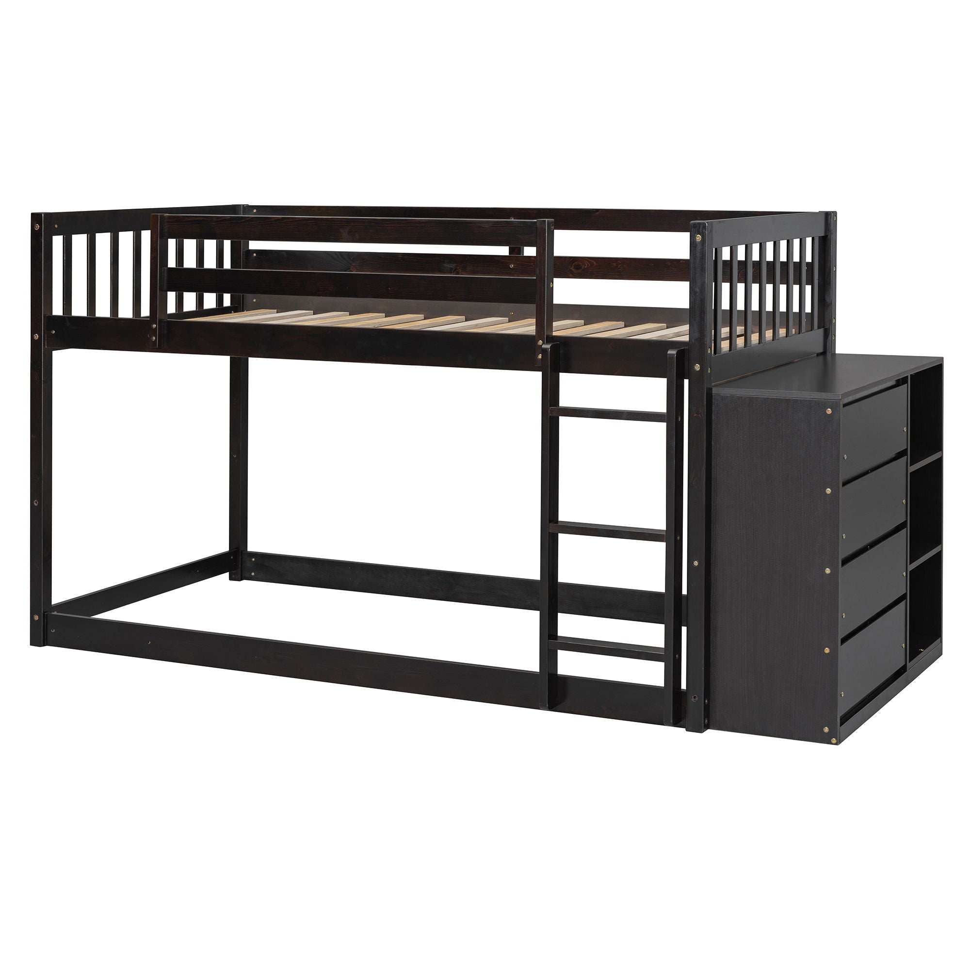 Bunk Bed With 4 Drawers And 3 Shelves