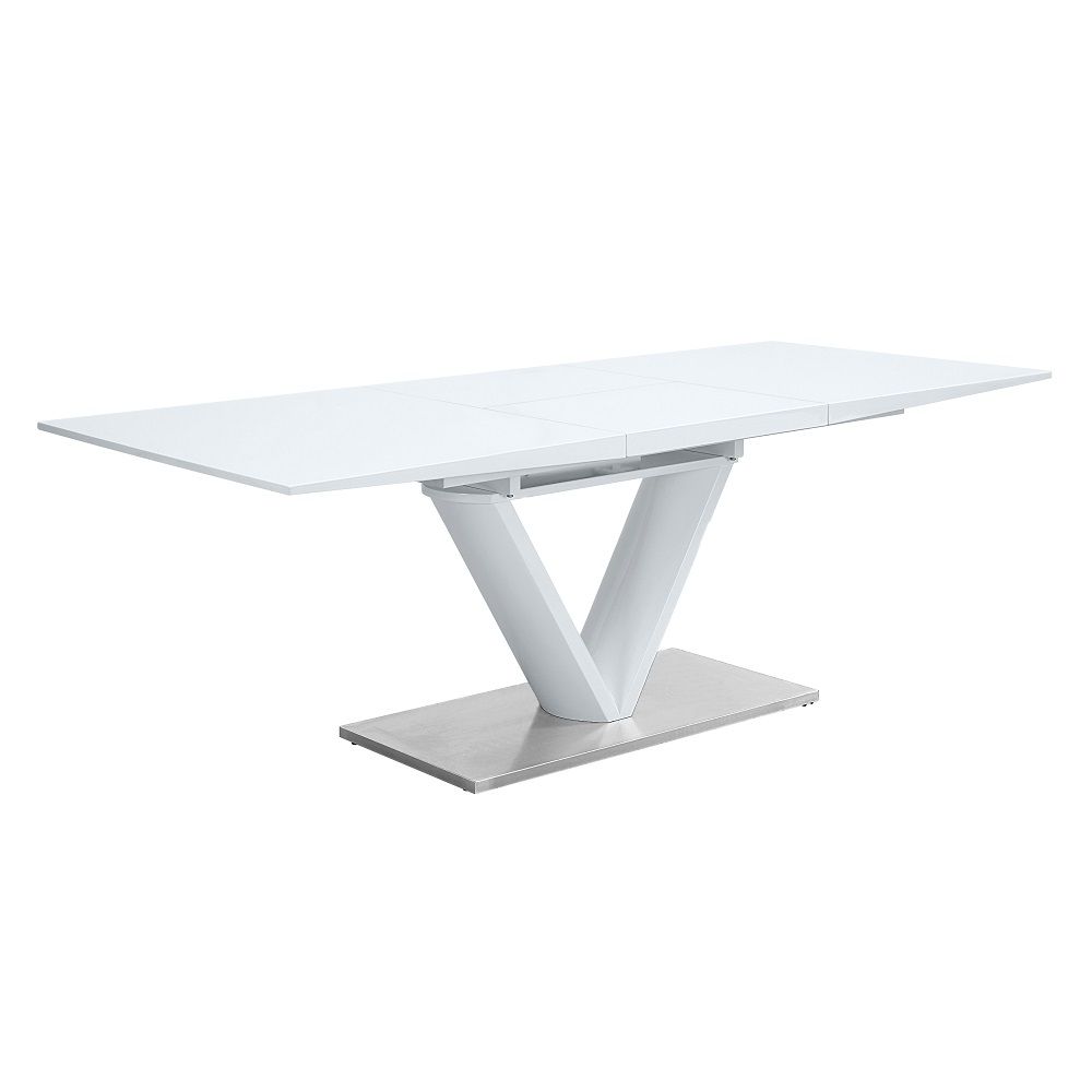ACME Gallegos - Dining Table With Leaf - White High | Meri Furniture