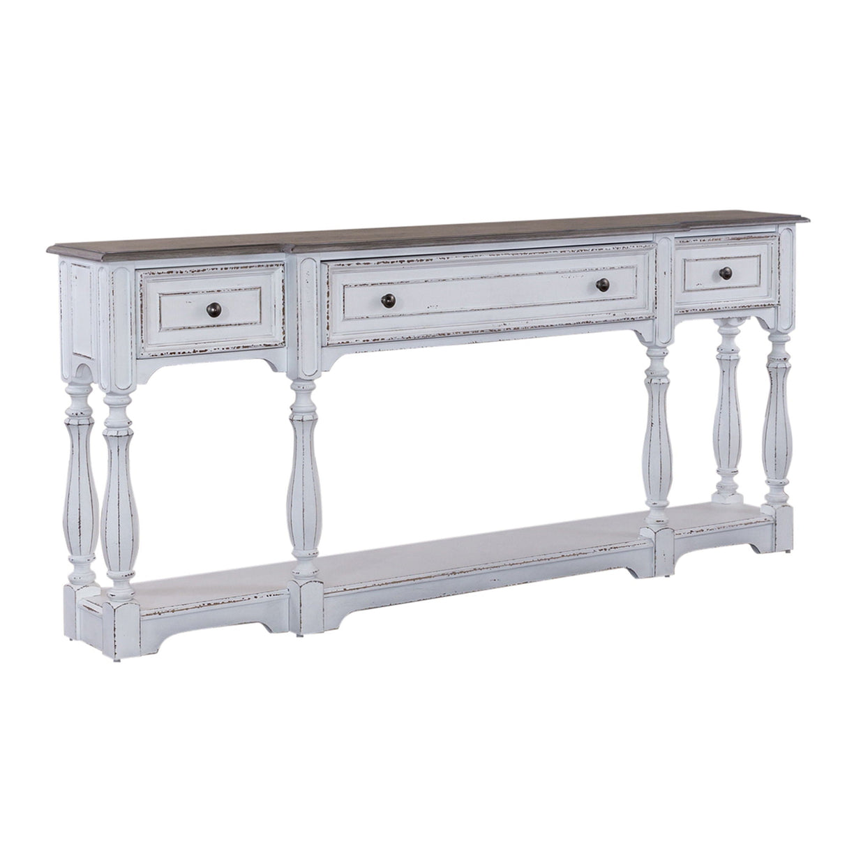 Liberty Furniture Magnolia Manor - 3 Drawer Hall Console Table - White | Meri Furniture
