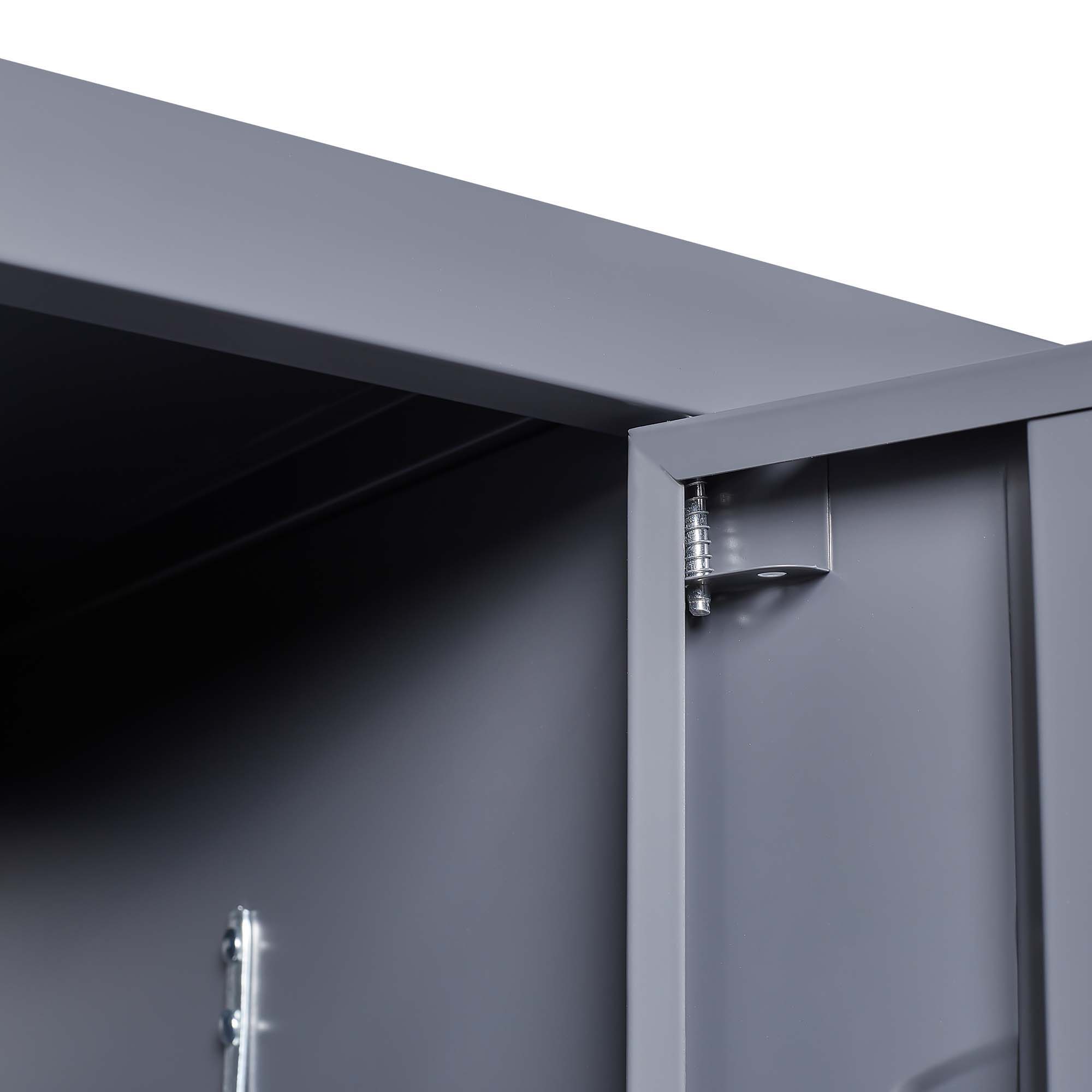 3 Door Lockers With Lock For Home, Gym, Office, School, And Garage - Gray