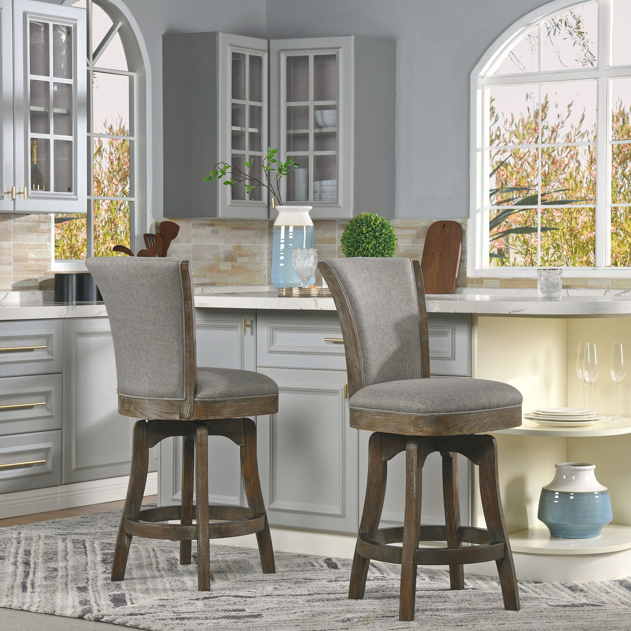 Henry - Armless Swivel Counter Height Bar Stool