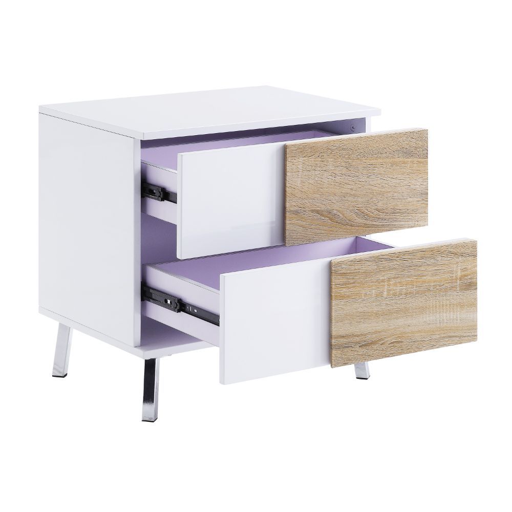 ACME Verux - End Table - White High Gloss | Meri Furniture