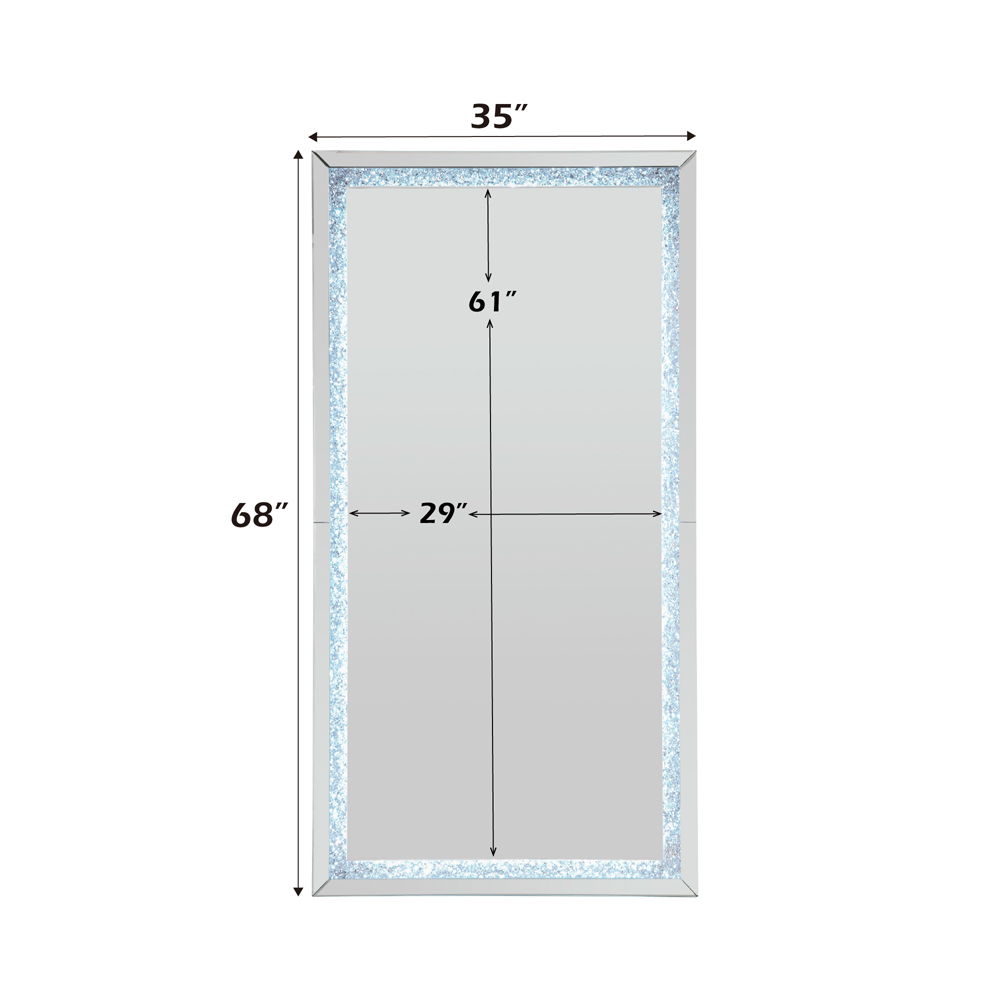 Noralie - Floor Mirror - Faux Diamonds & Mirrored