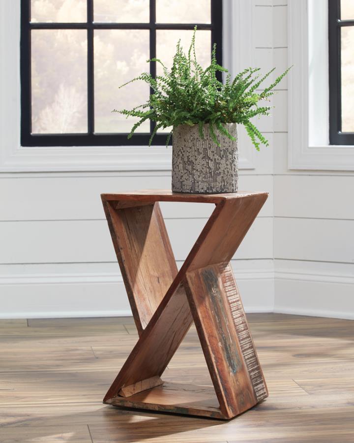 Coaster Fine Furniture Lily - Solid Reclaimed Wood Accent Side Table - Natural | Meri Furniture
