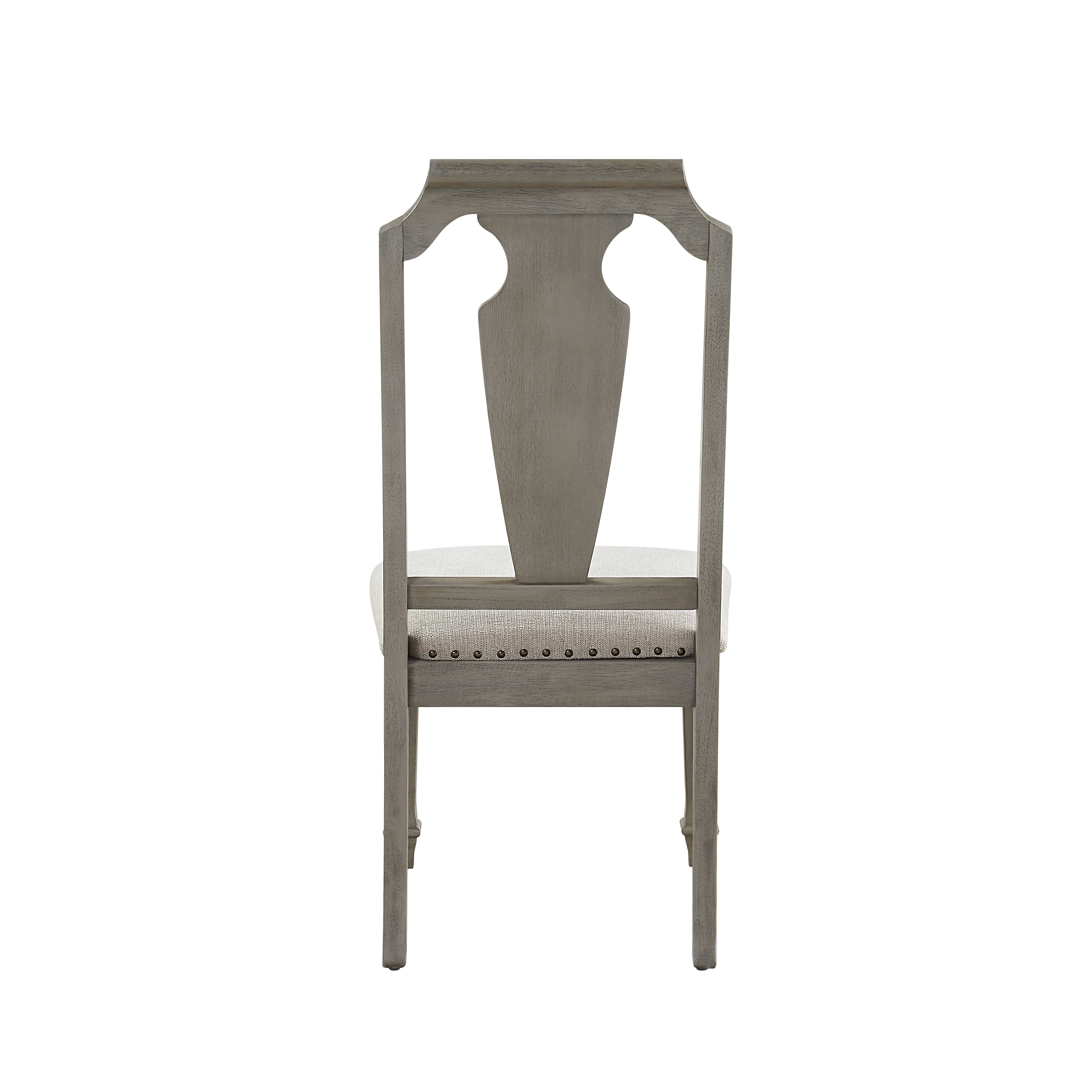 ACME Zumala - Side Chair (Set of 2) - Beige Linen & Weathered Oak Finish | Meri Furniture
