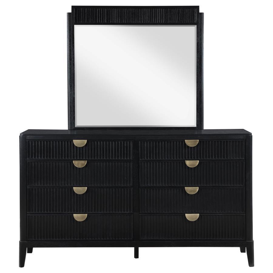 Coaster Fine Furniture Brookmead - 8-Drawer Dresser With Mirror - Black | Meri Furniture