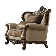 Latisha - Chair With 2 Pillows Same Lv01578) - Tan, Pattern Fabric & Antique Oak