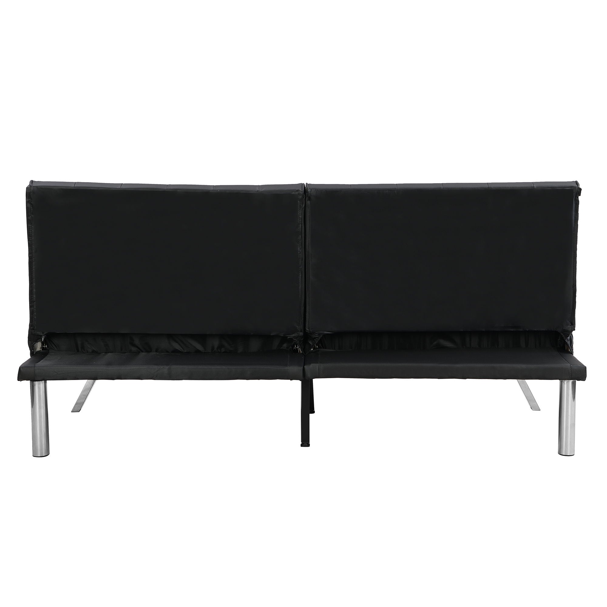 Contemporary Wood Frame Sofa Bed With Stainless Legs - Black
