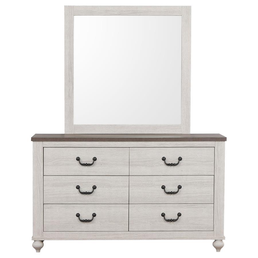Coaster Fine Furniture Stillwood - 6-Drawer Dresser With Mirror - Vintage Linen | Meri Furniture