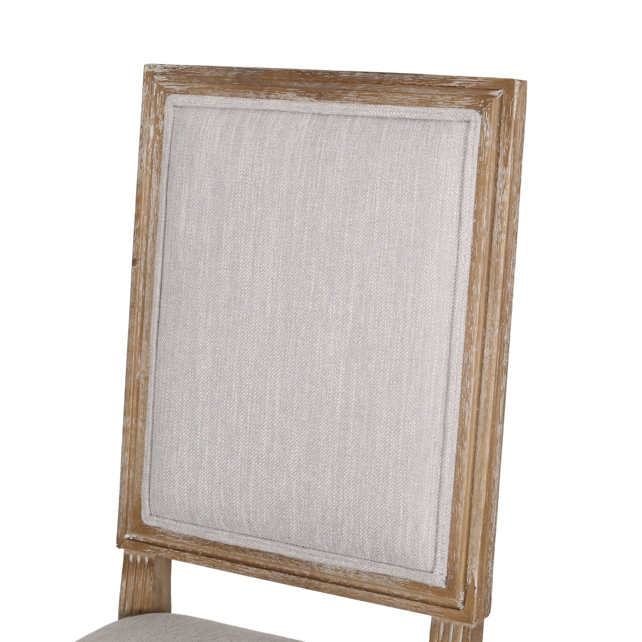 French Country Style Dining Chair With Upholstered Seating And Fluted Legs