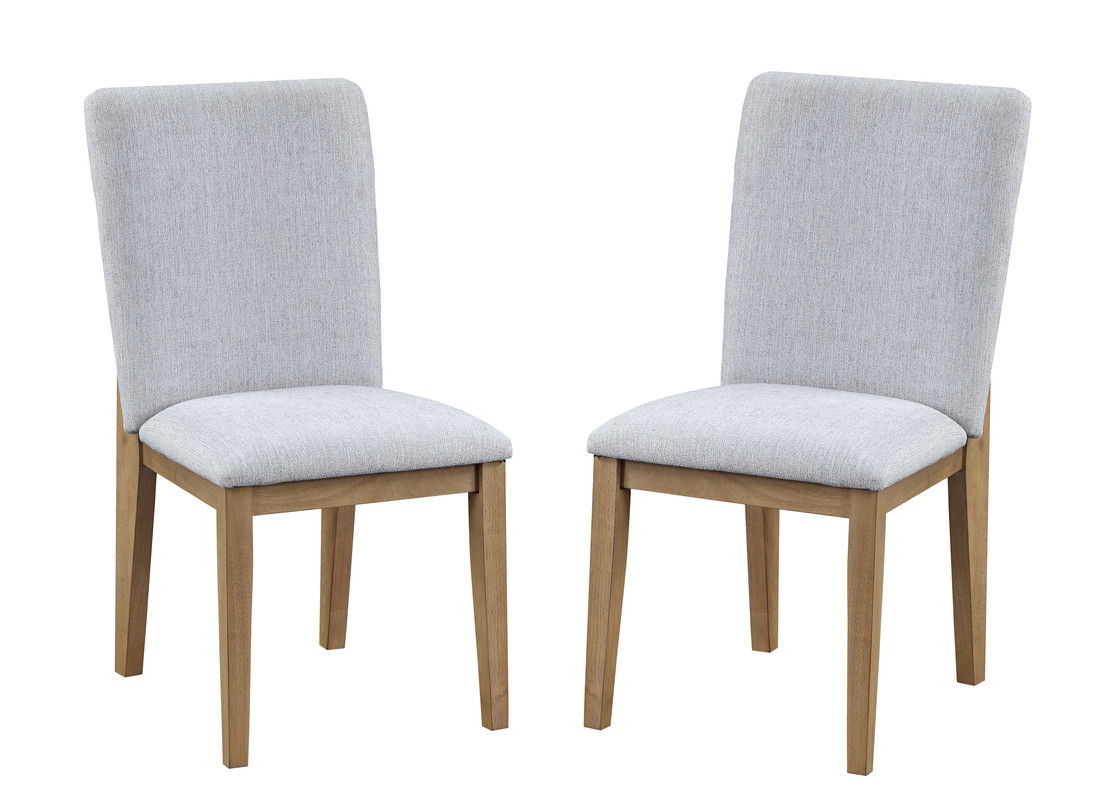 Delphine Set of 2 Gray Linen Fabric 19"W Dining Chair