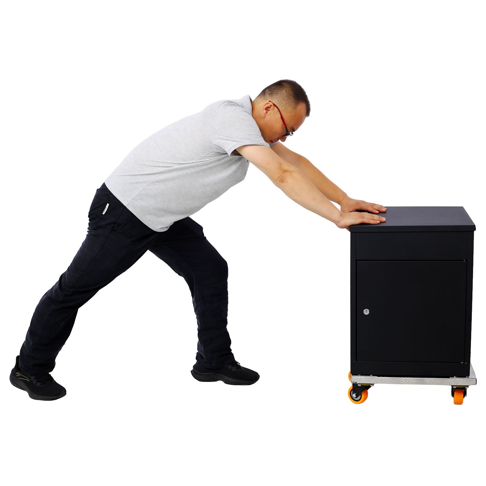 Heavy Duty Furniture Dolly Trolley Car, Aluminum Frame With 3" Tpu Professional Casters, Brake Option