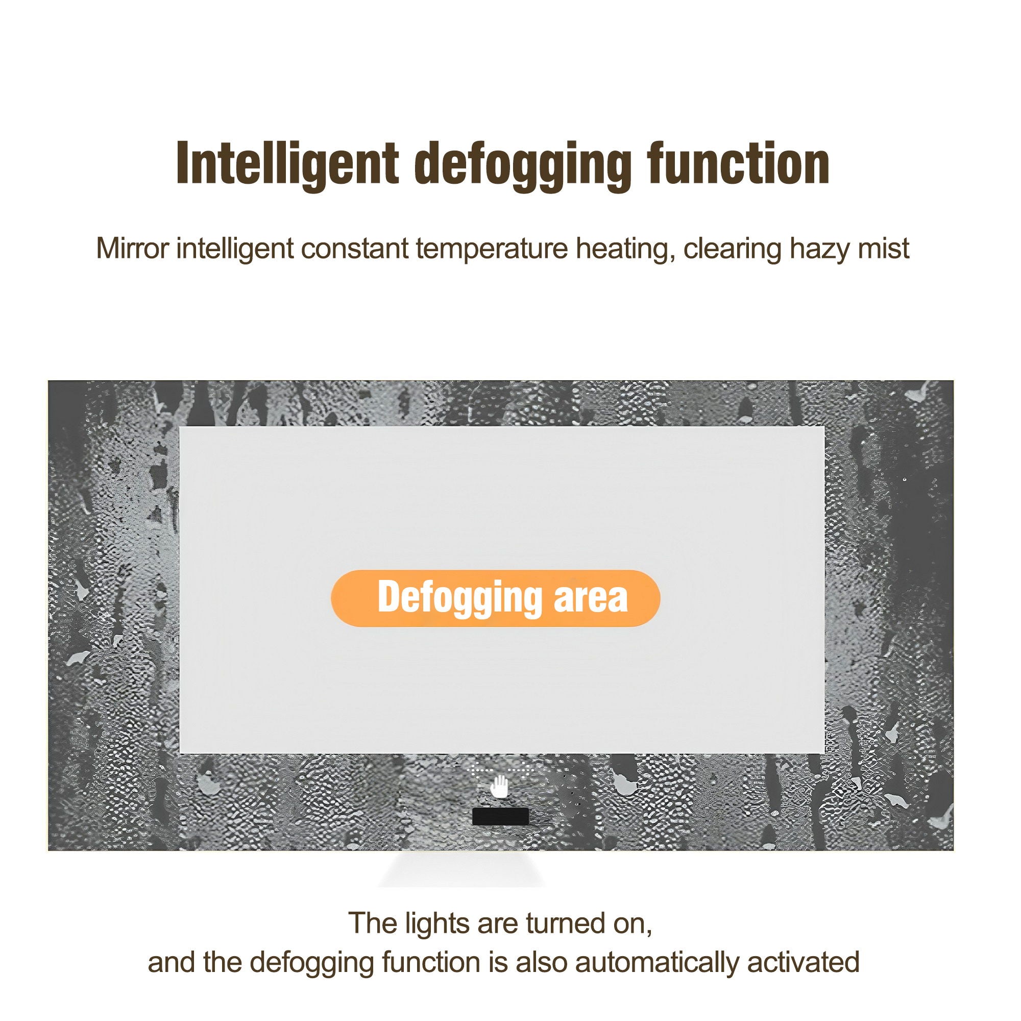 Frameless Bathroom Mirror With Light, LED Backlit, Tri Color Dimming, Anti Fog, Smart Sensor - Silver