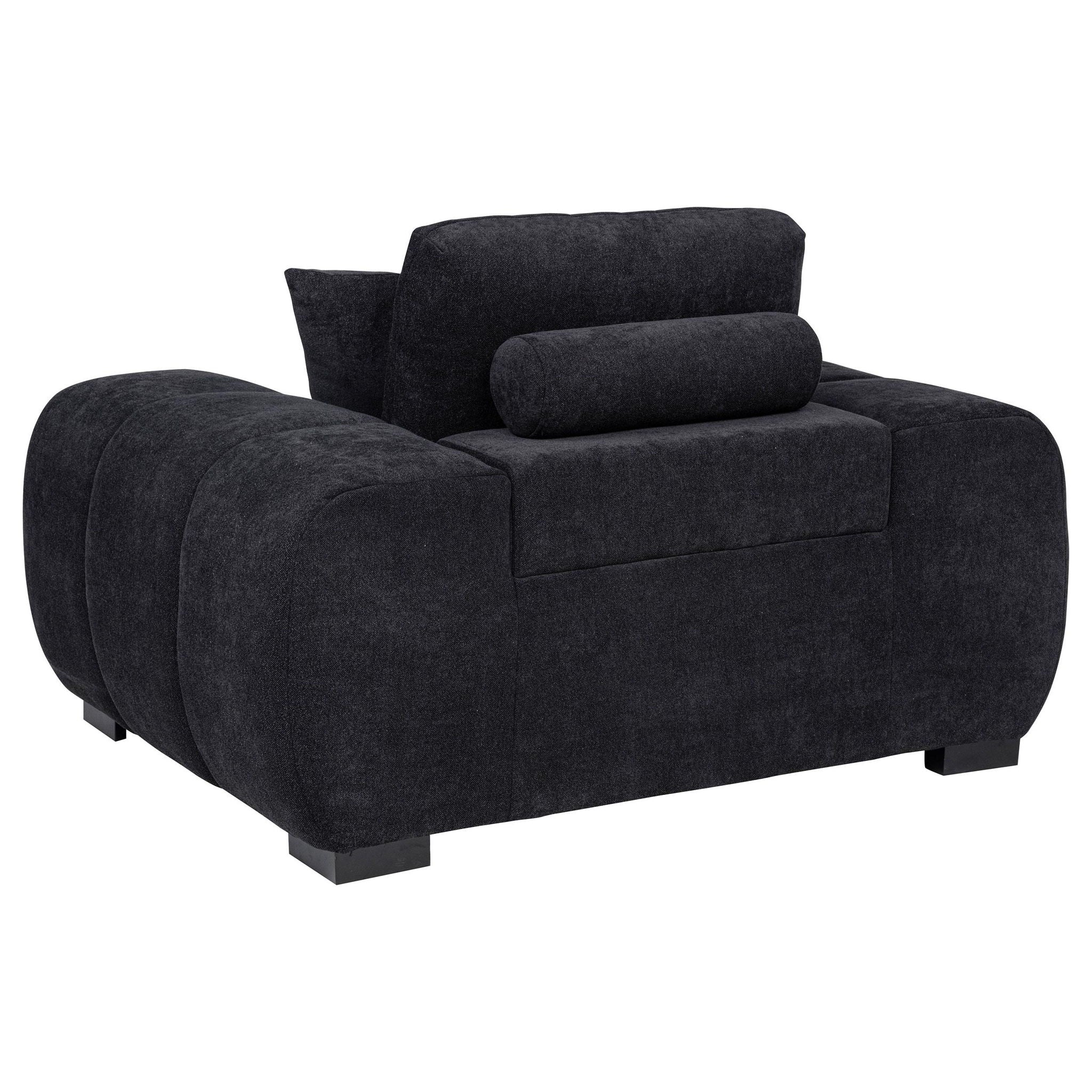 Octavia Upholstered Track Arm Accent Chair Black