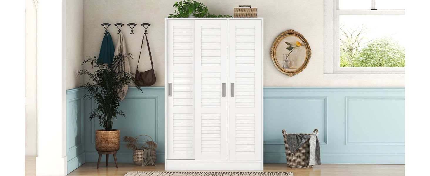 3 Door Shutter Wardrobe & Shelves
