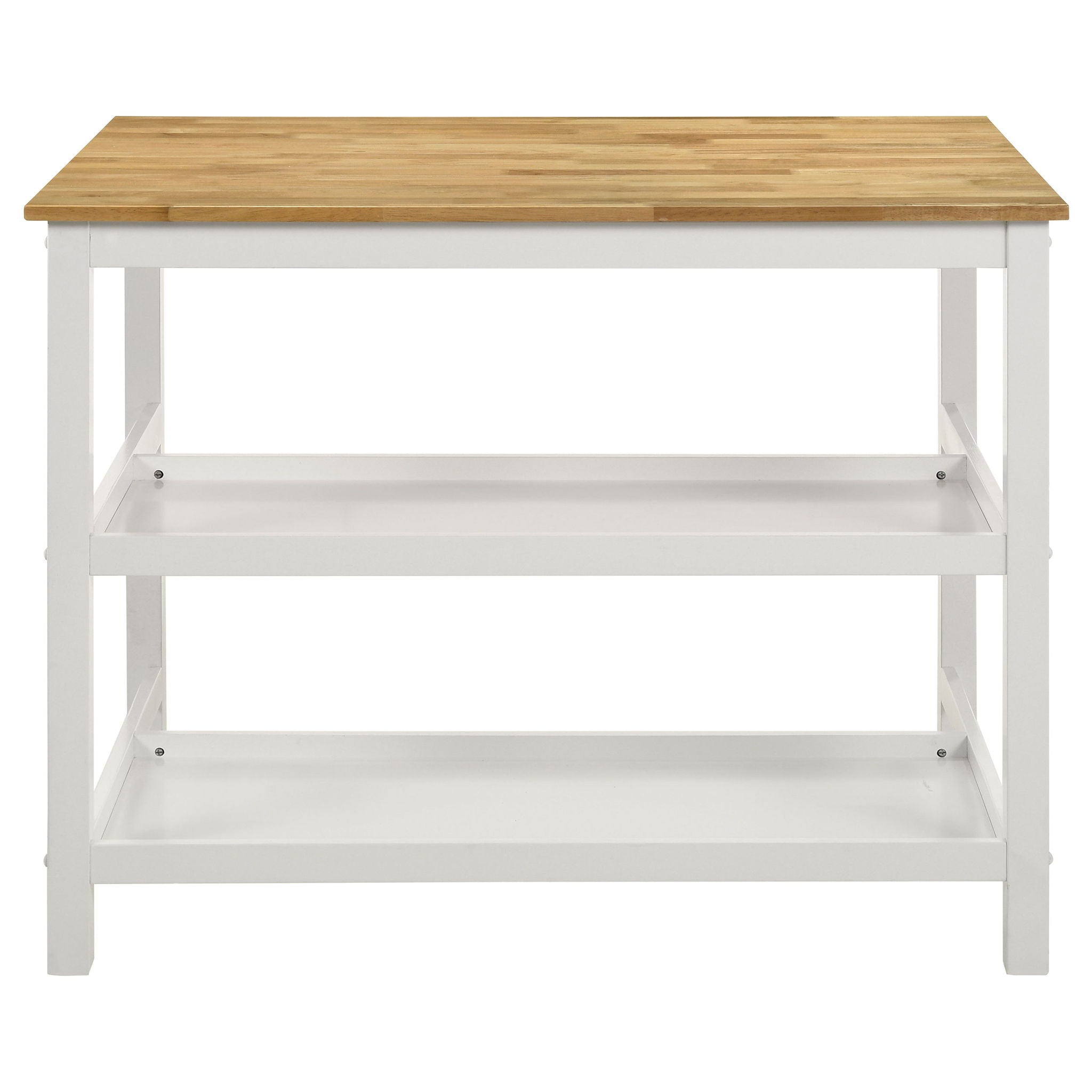 Cowichan - Kitchen Island Counter Table With Pot Rack - White