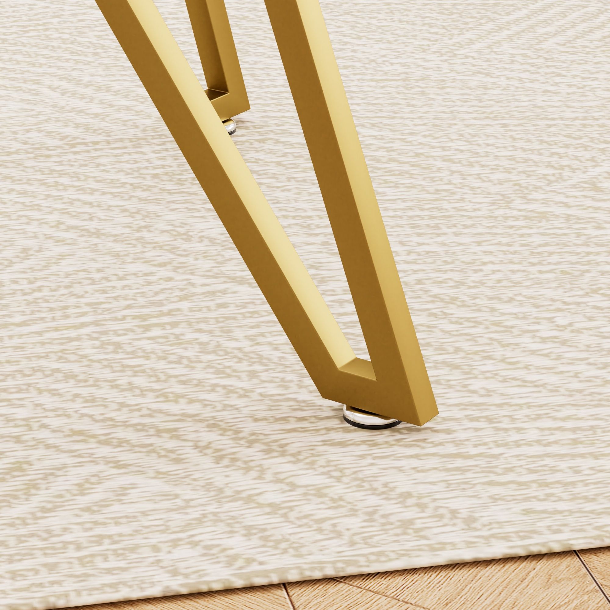 Modern Glass Dining Table With Metal Legs