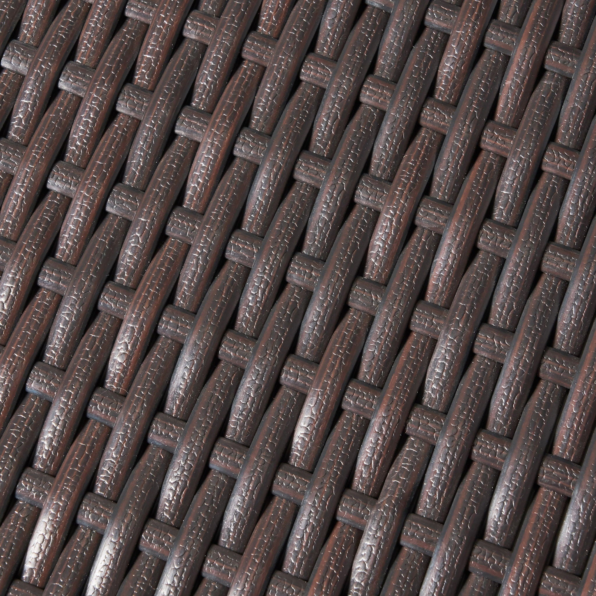 Outdoor Square Rattan Bar Table With Iron Frame - Multi Brown