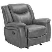 Coaster Fine Furniture Conrad - Upholstered Padded Arm Glider Recliner - Gray | Meri Furniture