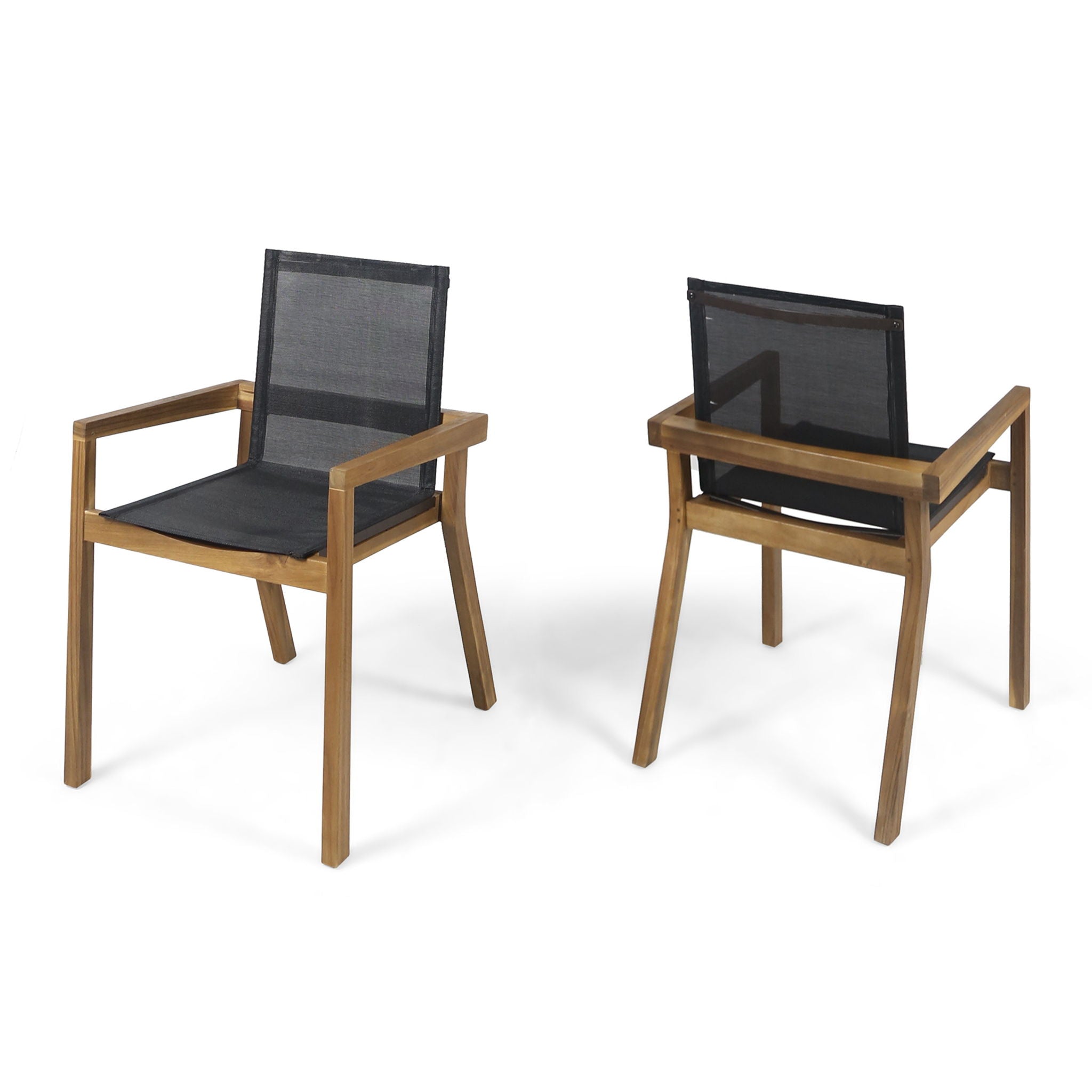 Belfast - Dining Chair With Acacia Wood Frame And Mesh Seating (Set of 2)