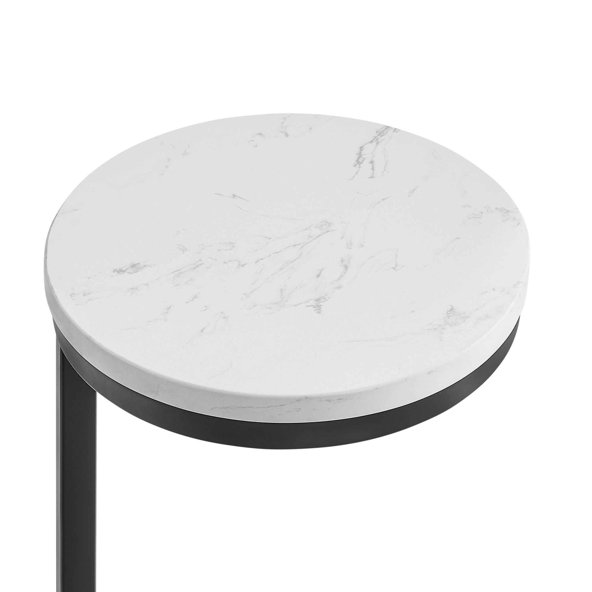 Cerro - Round Accent Table - Antique Bronze / White Marble