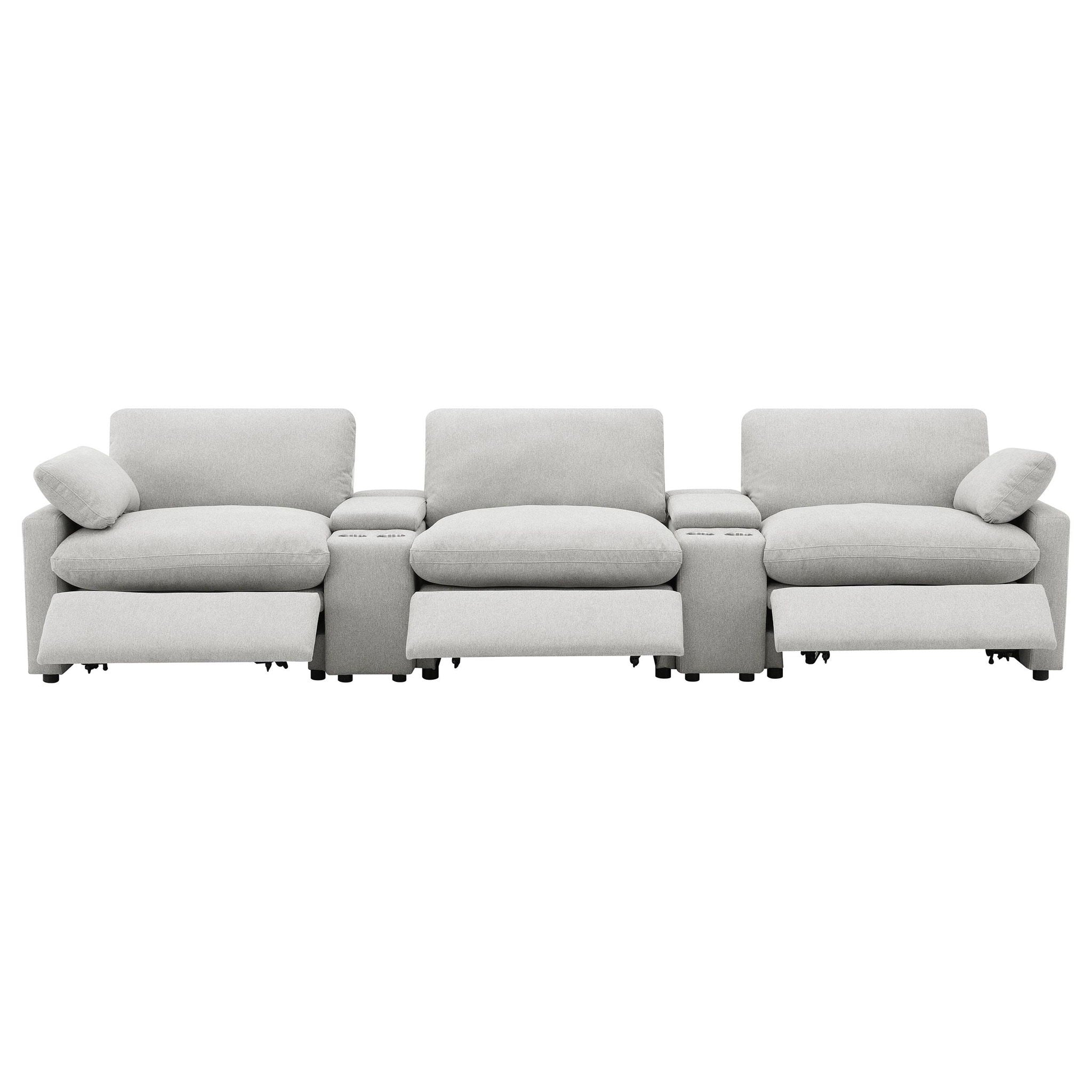 Collins 5-Piece Power Reclining Home Theater Seating Grey