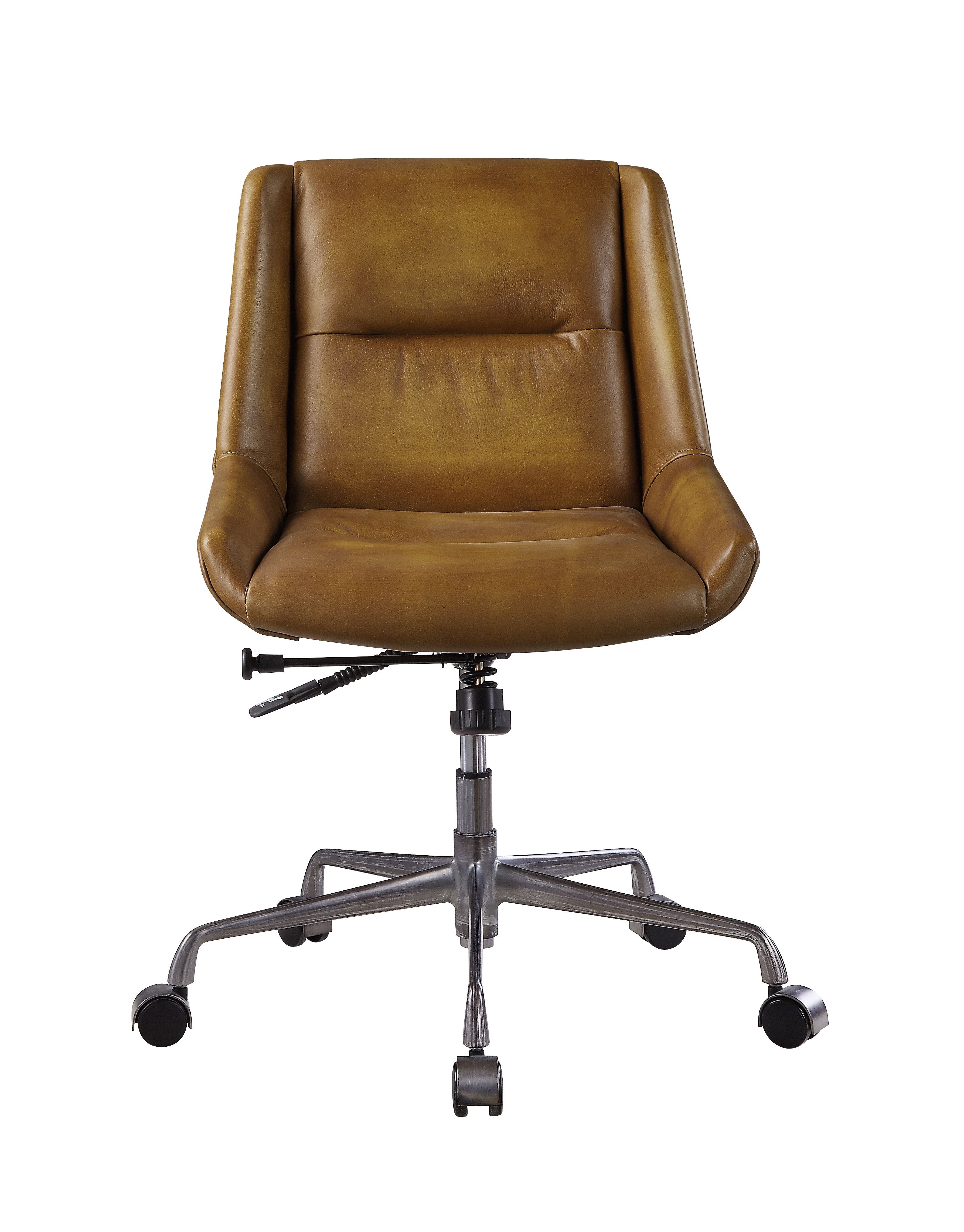 ACME Ambler - Executive Office Chair - Saddle Brown Top Grain Leather | Meri Furniture