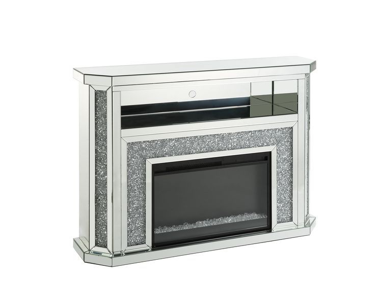 ACME Noralie - Fireplace - Mirrored - 39" | Meri Furniture