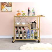 ACME Adamsen - Serving Cart - Champagne & Mirror | Meri Furniture