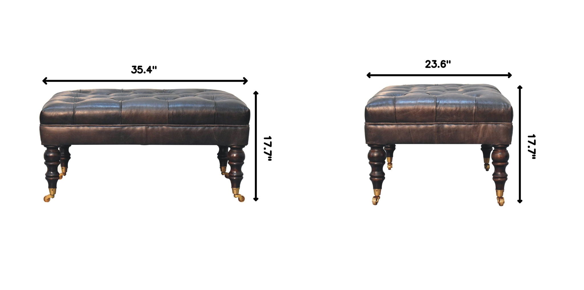 Buffalo - Leather Ottoman With Castor Legs