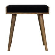 Velvet Tray Style Footstool - Black