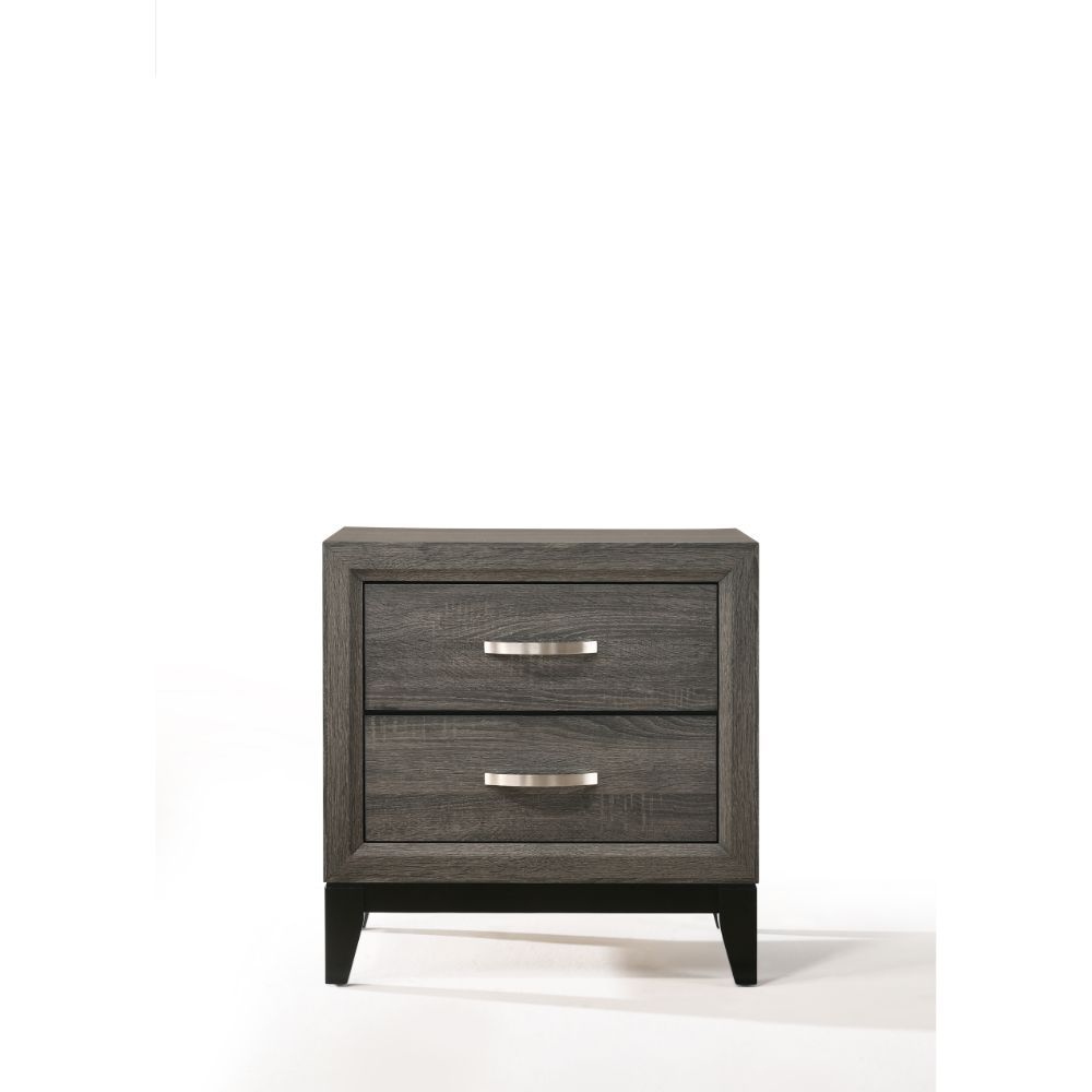 ACME Valdemar - Nightstand - Weathered Gray | Meri Furniture
