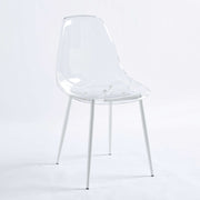 Transparent Plastic Seat Dining Chair (Set of 4)