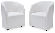 Signature Design by Ashley® Rowanbeck - Ivory - Dining Upholstered Arm Chair (Set of 2) | Meri Furniture