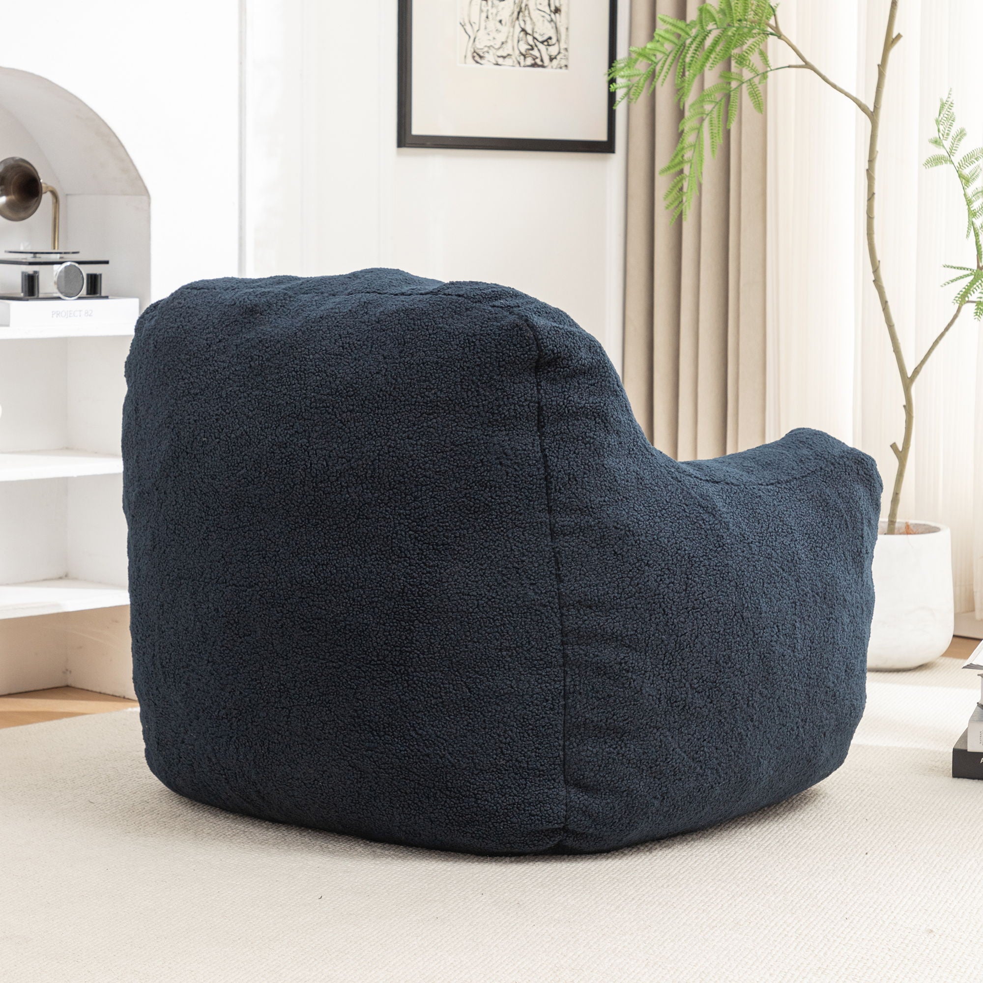 Comfy Bean Bag Chair With Filler, Fluffy And Cozy Seating