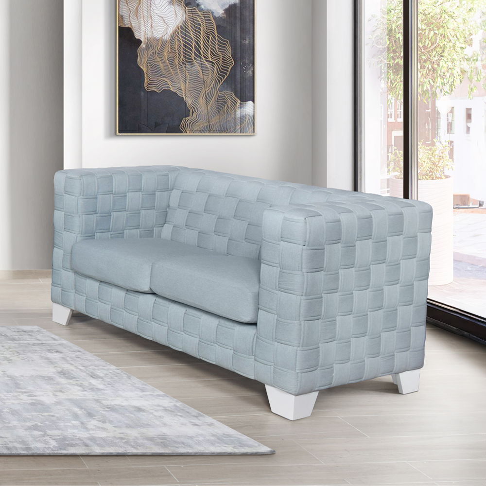 ACME Saree - Loveseat - Light Teal & White | Meri Furniture