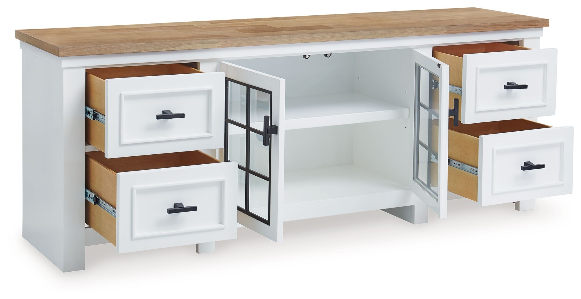 Signature Design by Ashley® Ashbryn - White / Natural - Extra Large TV Stand | Meri Furniture