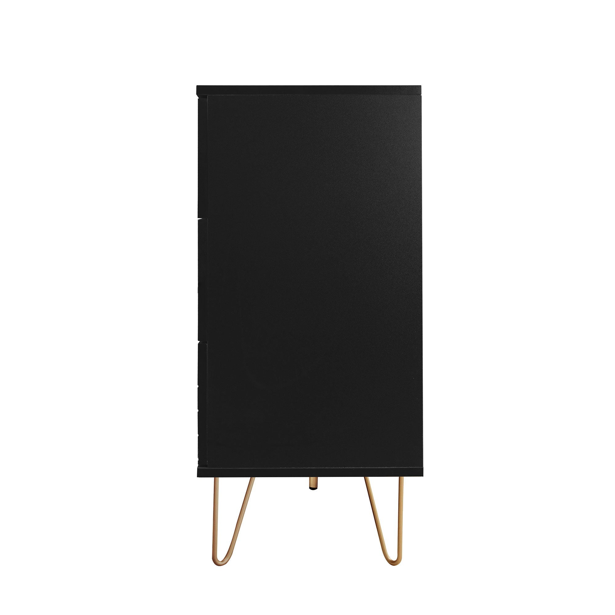 Modern 6 Drawer Dresser, Modern Dresser With Metal Handles, Storage Chest Of Drawer, Wide Dresser Drawer Organizers With Carving Design For Bedroom, Living Room, Hallway - Black