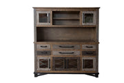 International Furniture Direct Loft Brown - Buffet And Hutch With 6 Drawers / 6 Doors - Two Tone Gray / Brown | Meri Furniture