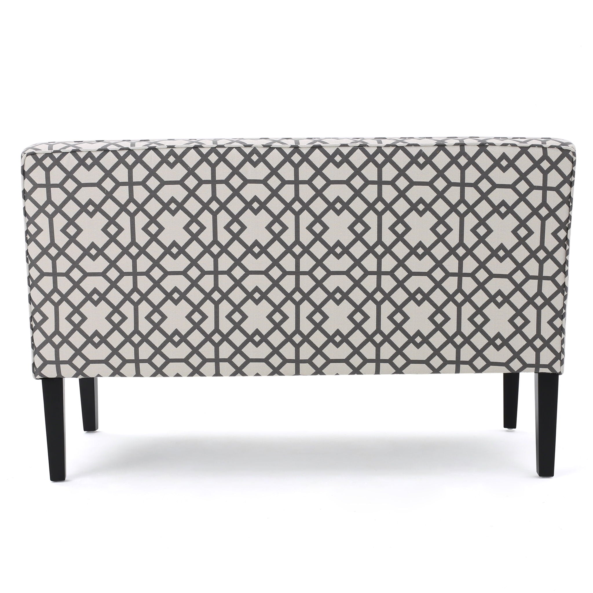 Contemporary Loveseat With Upholstered Fabric And Birch Wood Legs - Gray