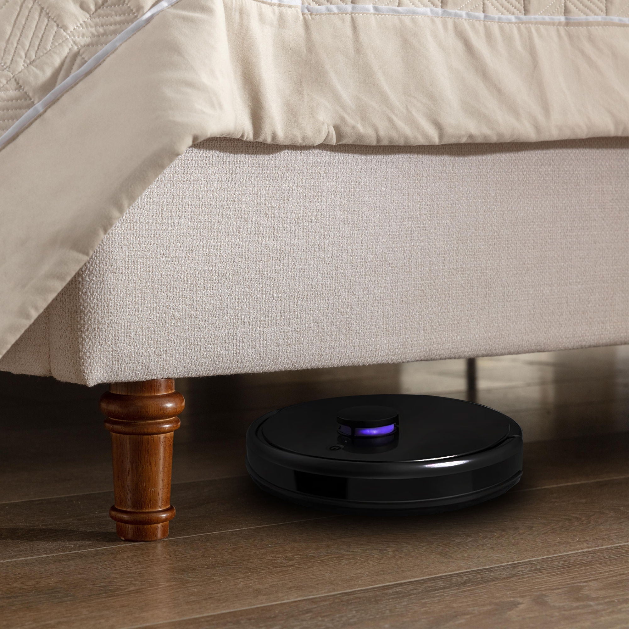 Hannah - Upholstered Wingback Bed Size / Tall Headboard Upholstered King Bed / Premium Textured Canvas Chenille Look / Minimalist Designs / No Box Spring Needed