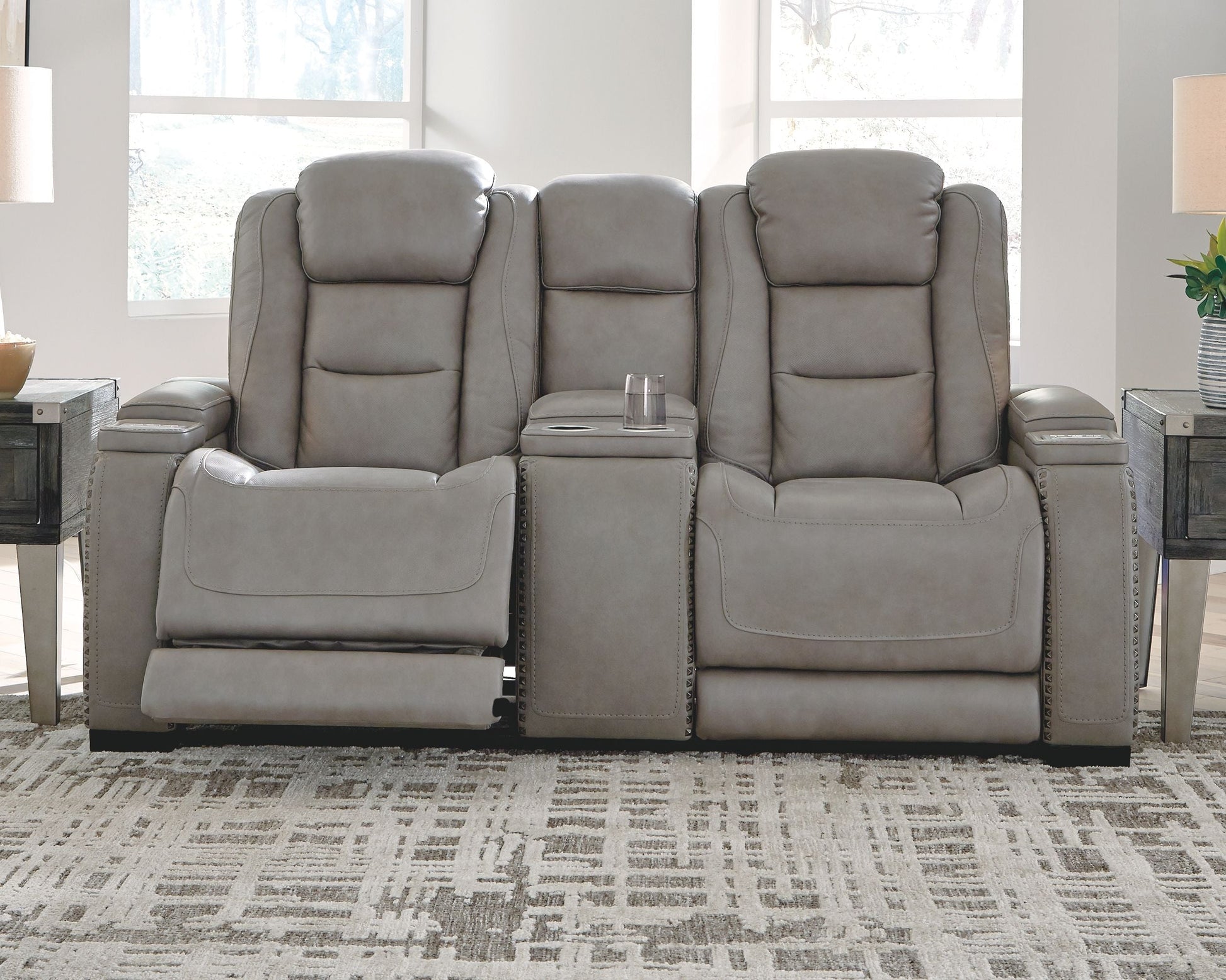 Ashley Furniture The Man-Den - Power Reclining Loveseat | Meri Furniture