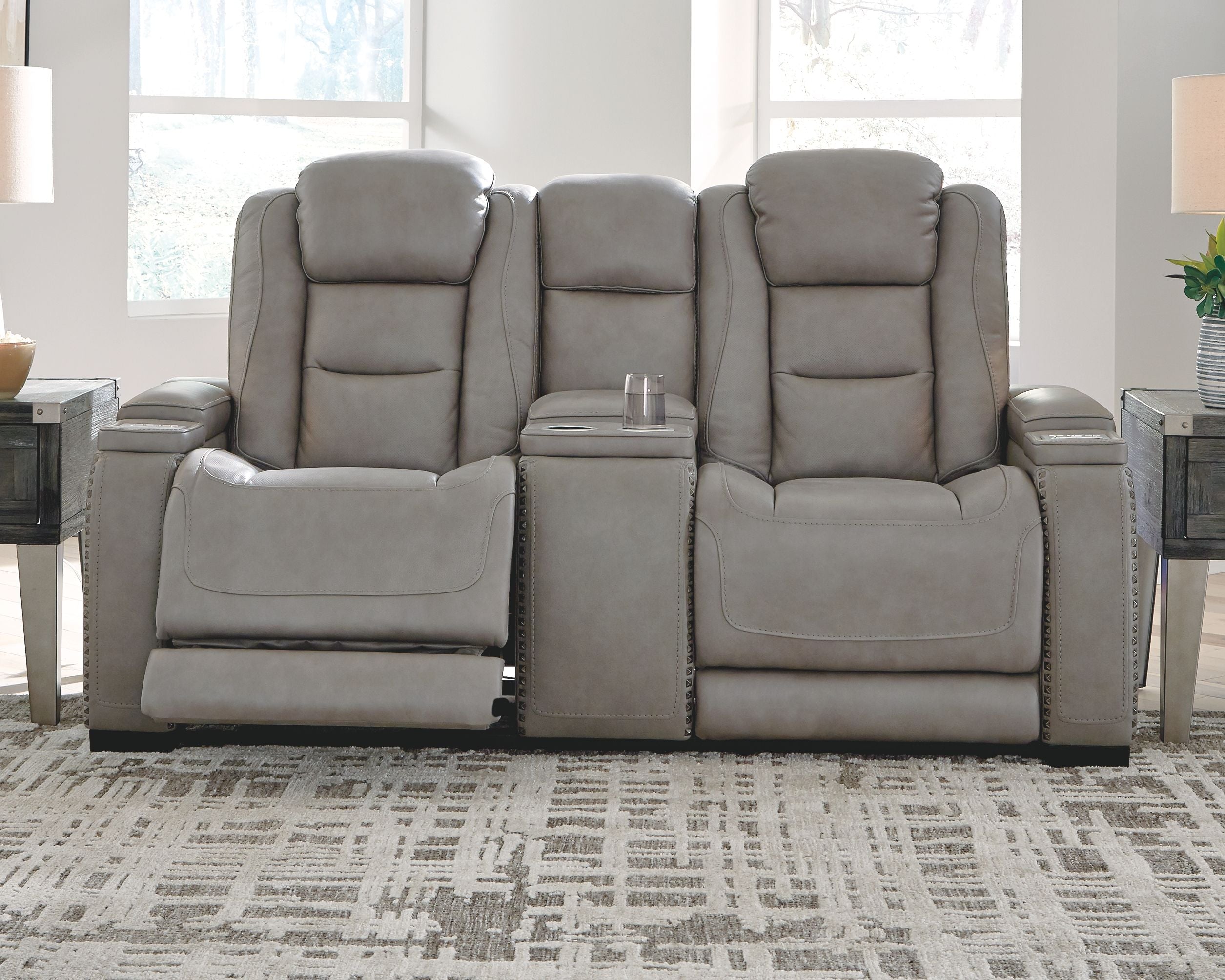 Ashley Furniture The Man-Den - Power Reclining Loveseat | Meri Furniture