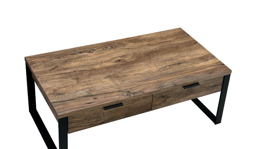 Aflo - Coffee Table - Weathered Oak & Black Finish