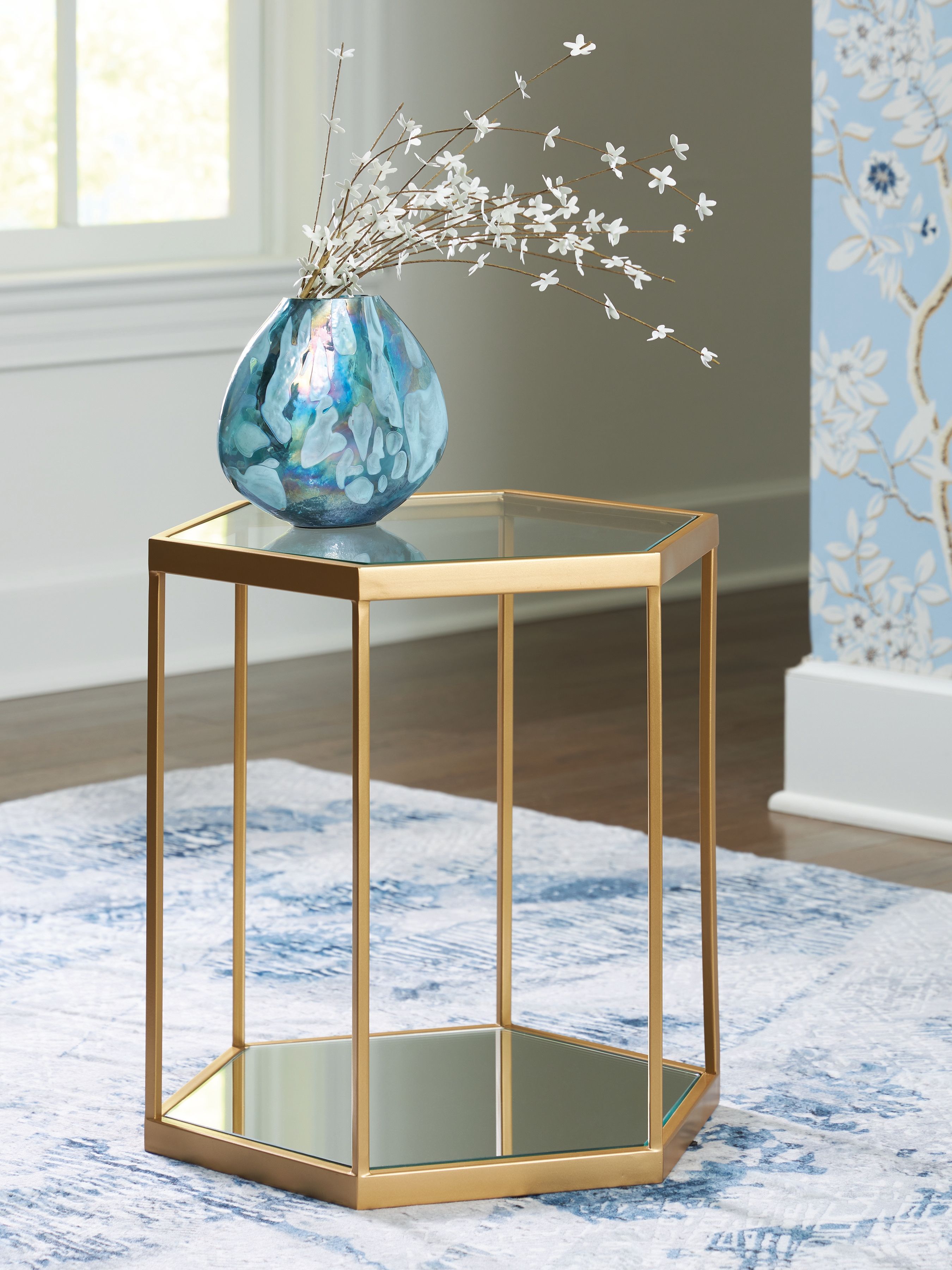 Signature Design by Ashley® Veerwick - Gold Finish - Accent Cocktail Table | Meri Furniture