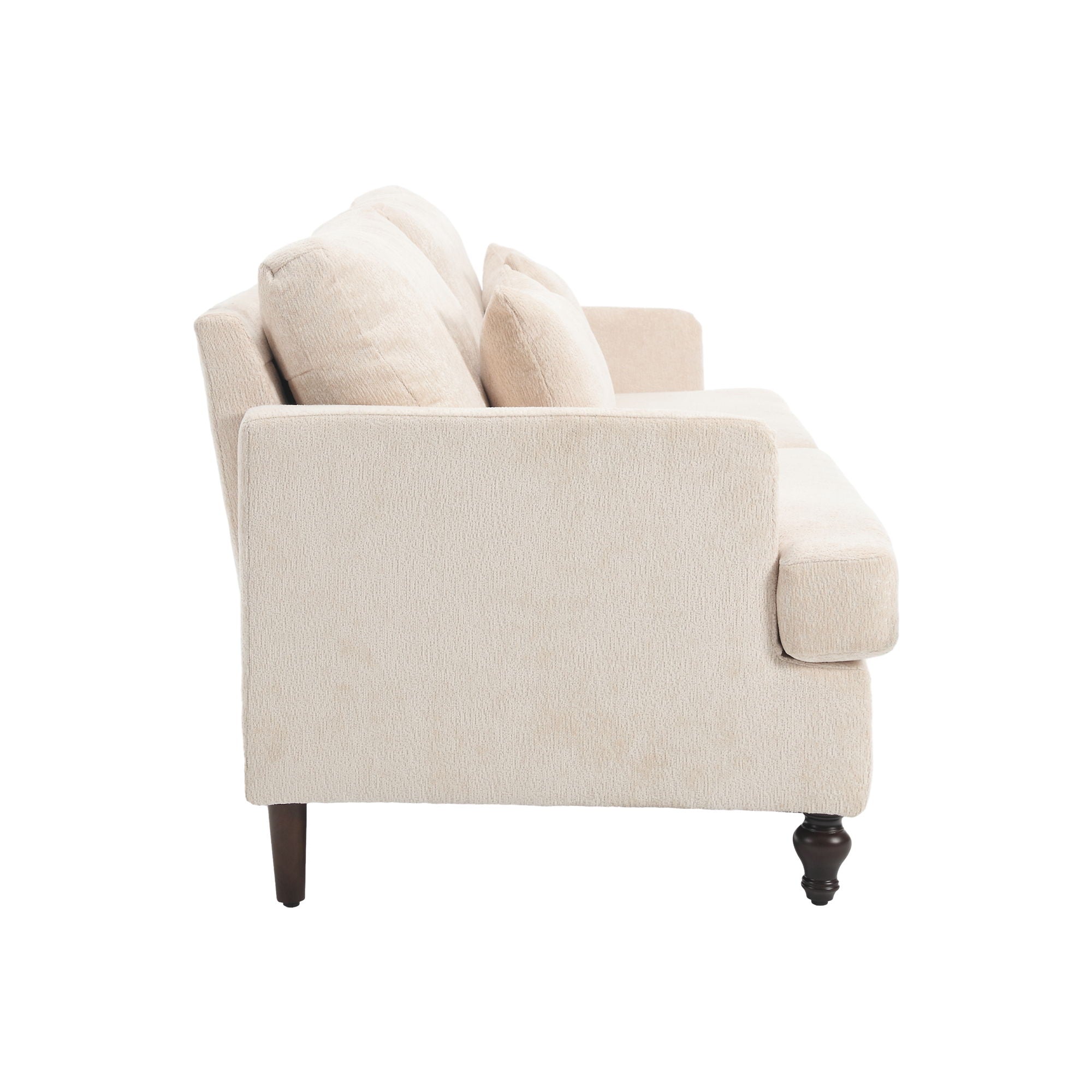 Mid Century Modern Fabric Loveseat Sofa, 2 Seat Upholstered Couch