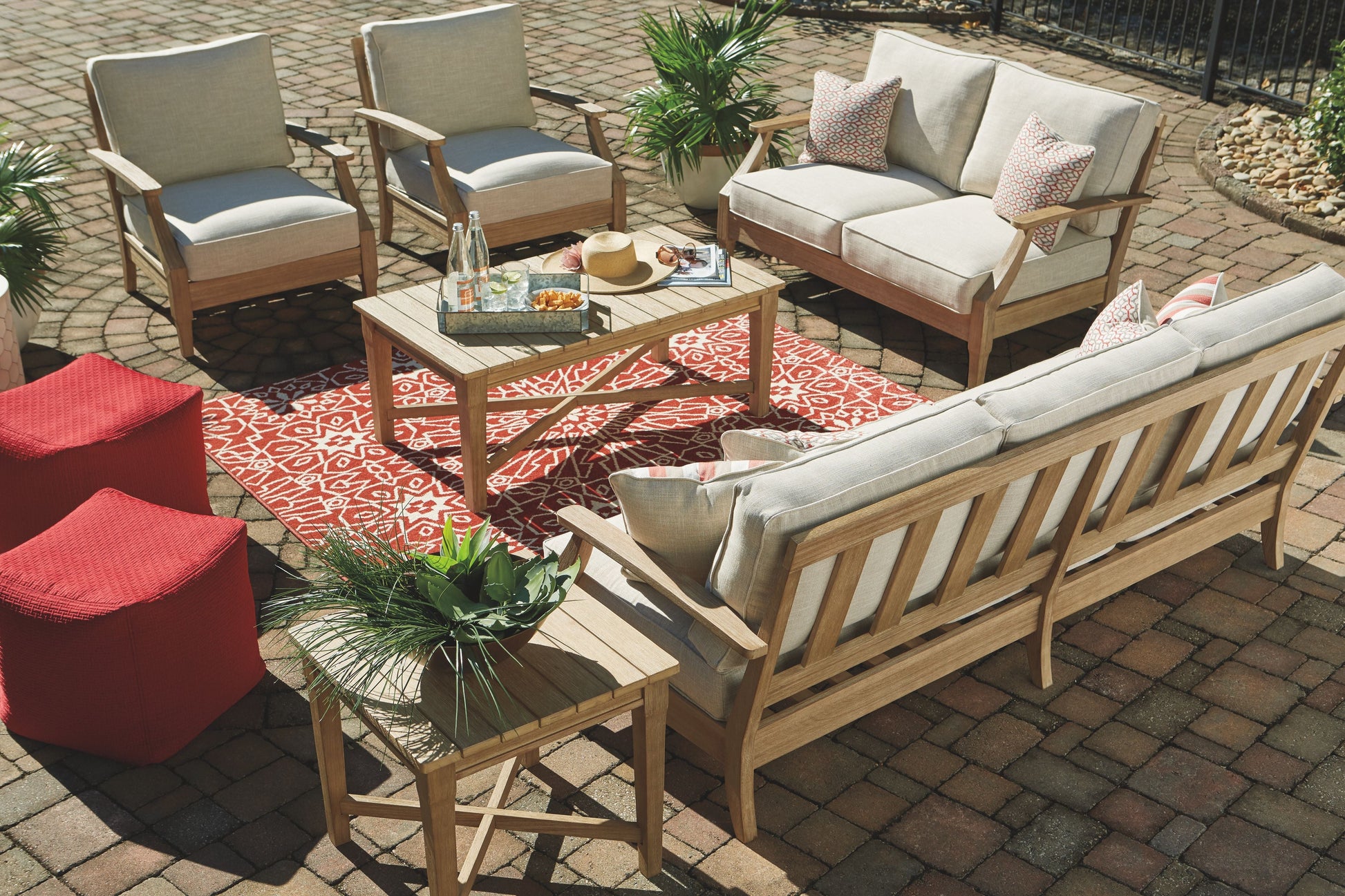 Ashley Furniture Clare - Beige - Sofa With Cushion | Meri Furniture